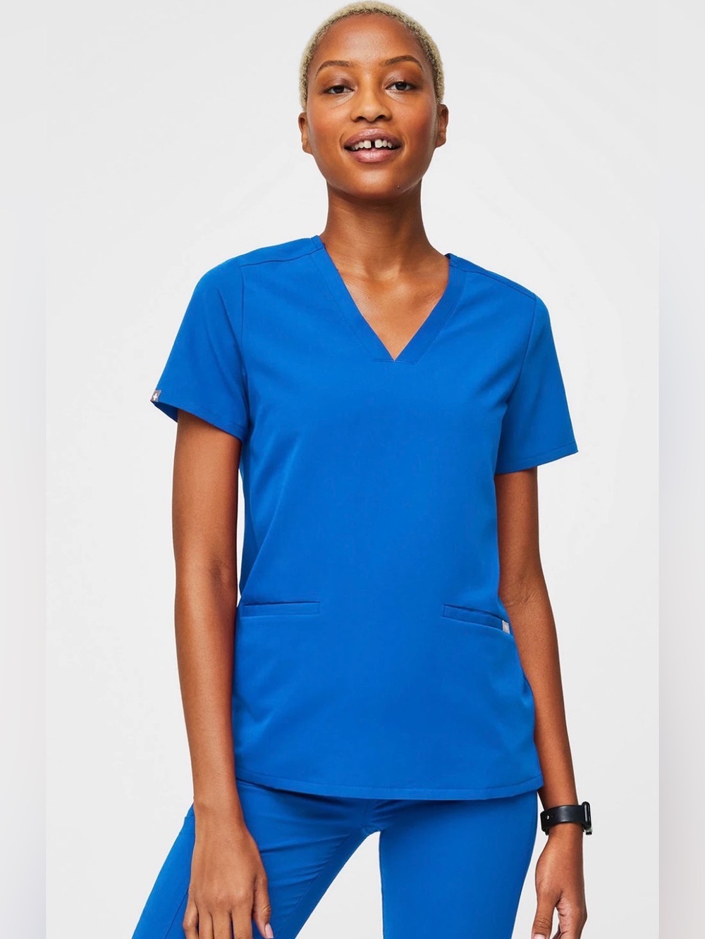 Figs Casma Royal Blue Three Pocket V-Neck Scrub Top Size 2X FW1100